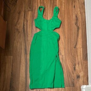 Lovers + Friends Vibrant Green Backless Dress